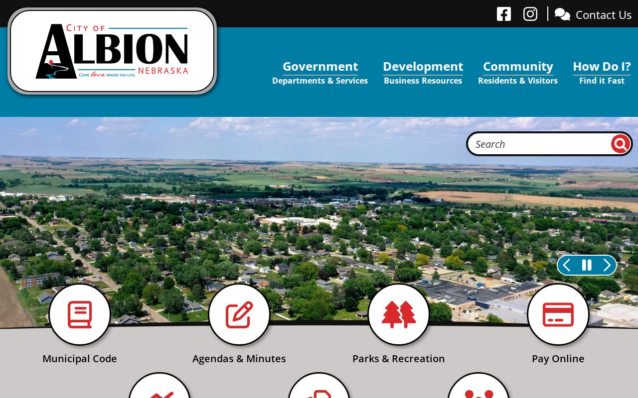 Albion court records source showing the official city municipal page