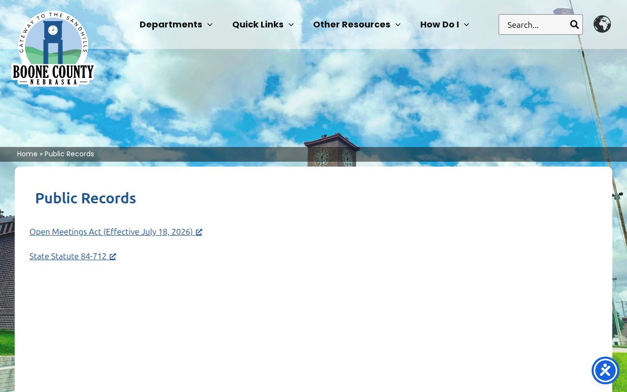 Albion court records source for Boone County public records access