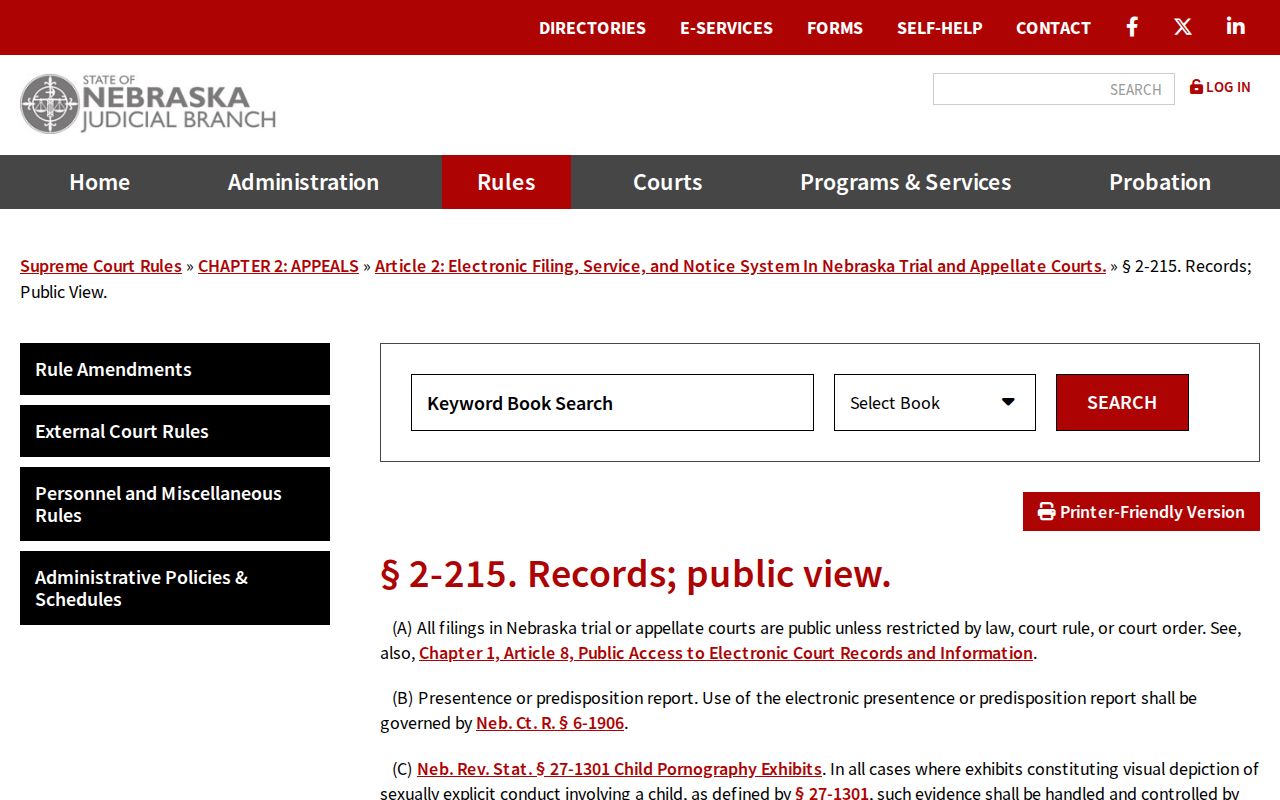 Boone County court calendar public records rule source