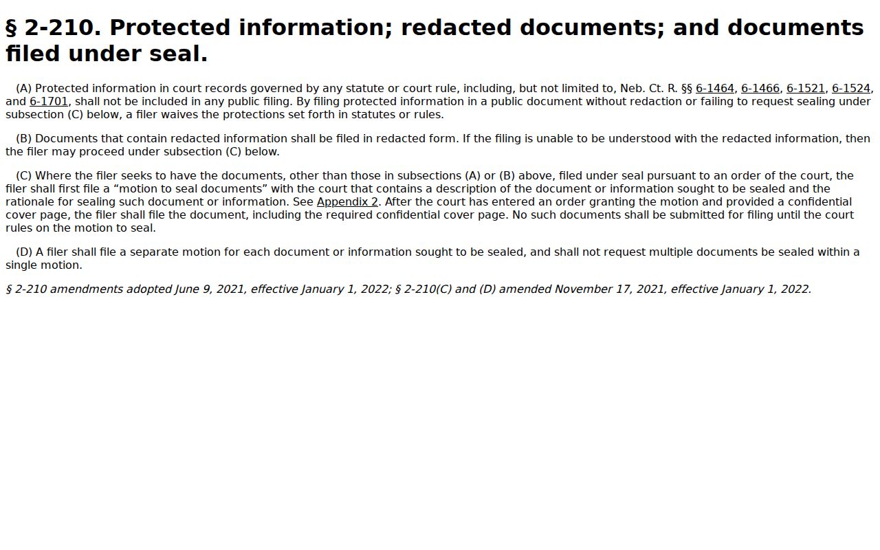 Boone County court records sealing and protected information source