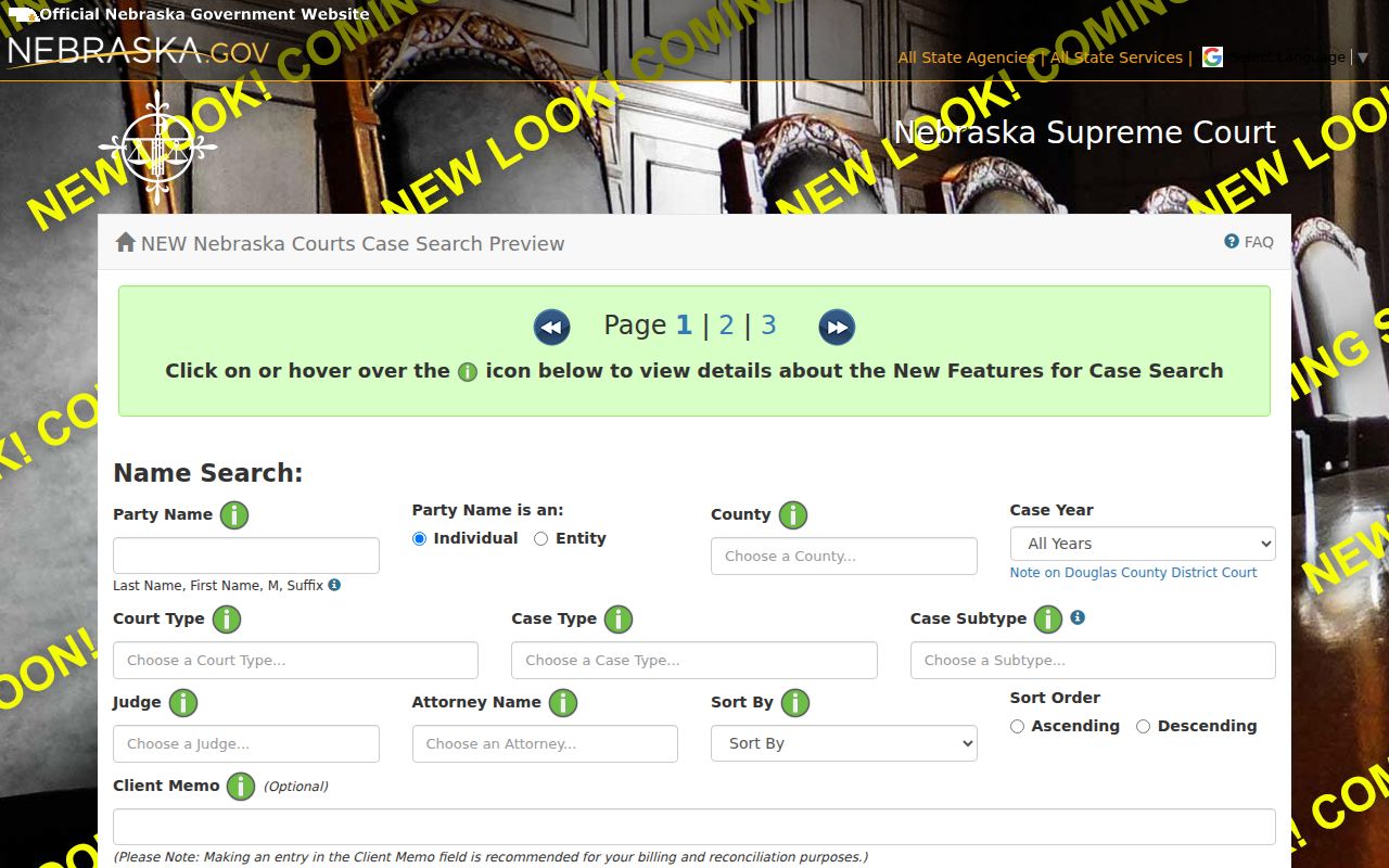 Boone County court docket official JUSTICE search preview fields